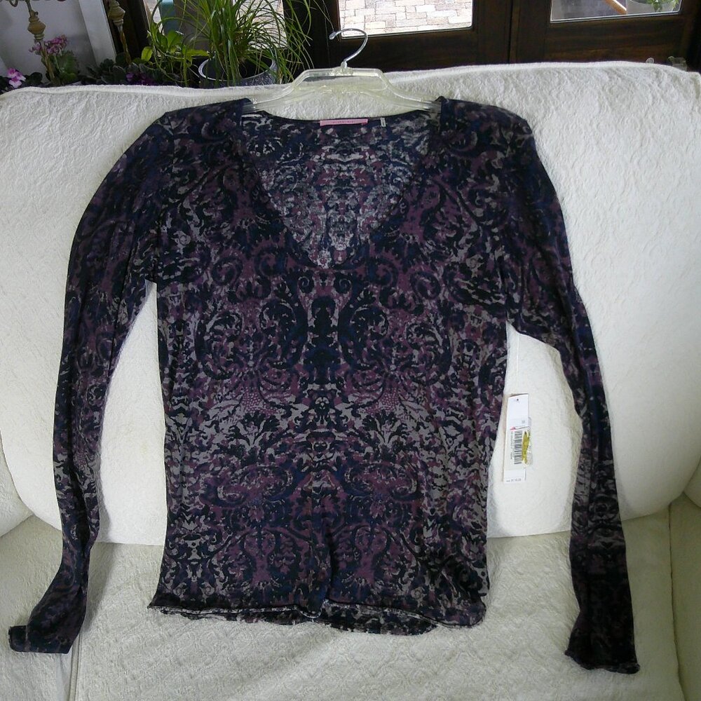Ladies Medium Aubergine  Long Sleeve Top